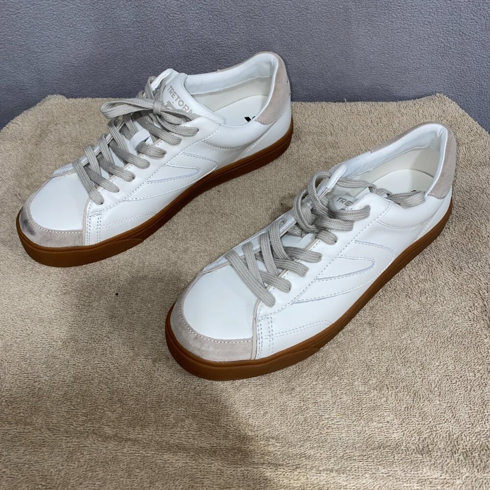 Tretorn Kick Serve White Leather Sneakers Gum Sole Men’s Size 10M Lace-Up - Picture 6 of 8